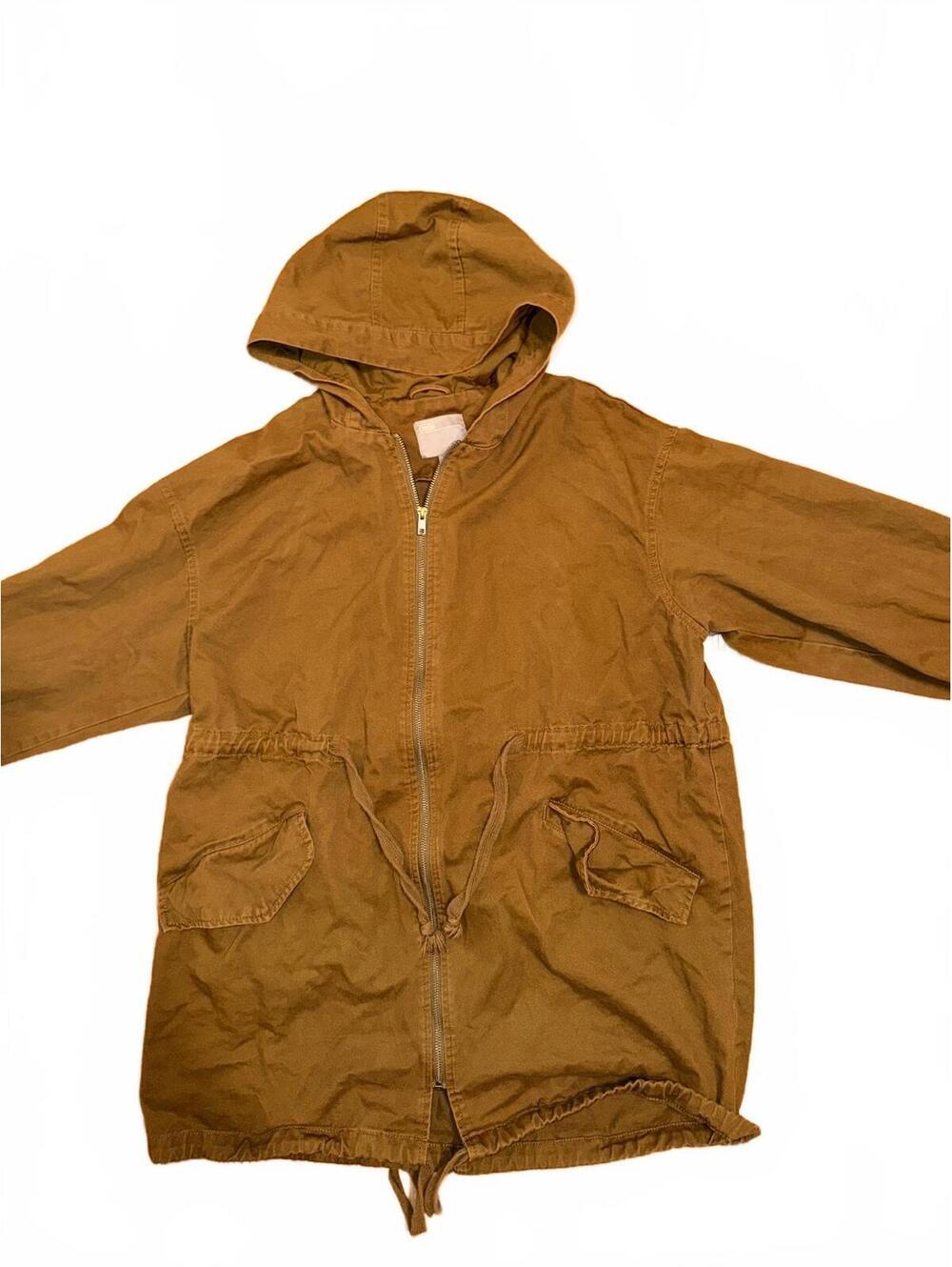 ASOS Olive Green Hooded Parka Drawstring Waist Utility Jacket Size S – Good